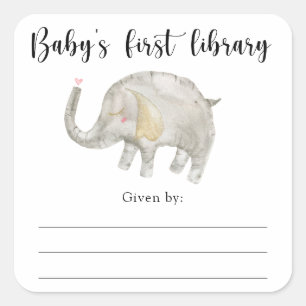 Étiquette de livre pour la Baby Shower éléphant, l