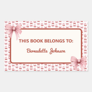 Étiquette de livre Rose Coquette pour la rentrée s