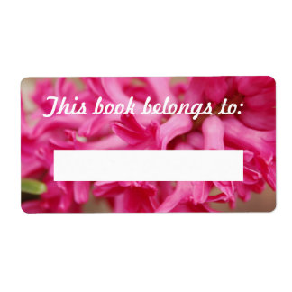 Étiquette de livre rose Hyacinth