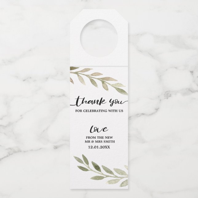 Étiquette de l'Merci Mariage de script de fusion d (Devant)