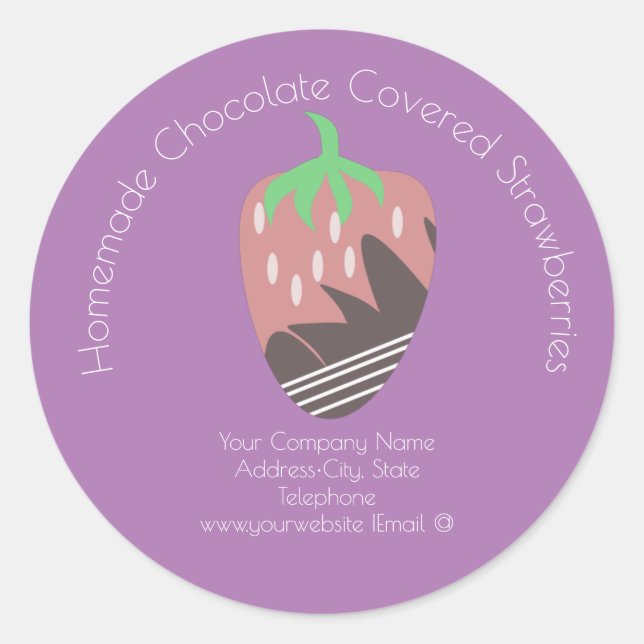 Étiquette de logo d'entreprise de fraise recouvert (Devant)