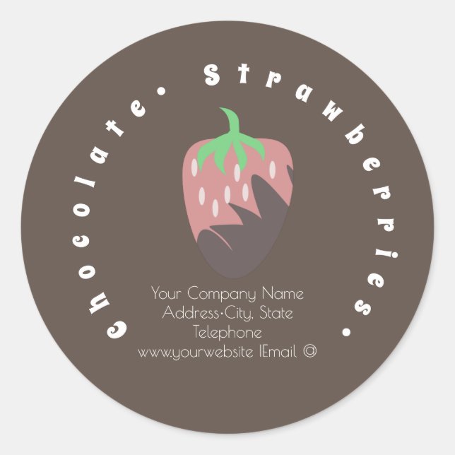 Étiquette de logo d'entreprise de fraises enrobées (Devant)