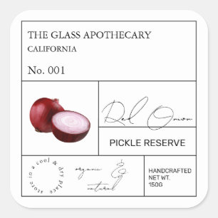 Étiquette de l'oignon rouge d'Apothecaire