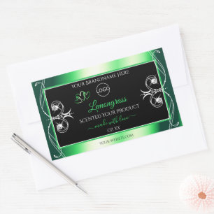 Étiquette de luxe Emerald Green Black avec logo