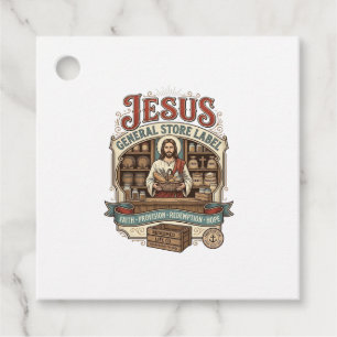 étiquette de magasin général Jésus Magasin général