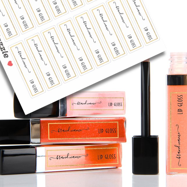 Étiquette de maquillage transparent à bordure or (Créateur téléchargé)