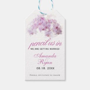 Étiquette de mariage à l'aquarelle Orchidée Rose P