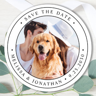 Étiquette de mariage avec photo personnalisée 'Sau