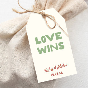 Étiquette de mariage Bold Modern Earth Tones LOVE
