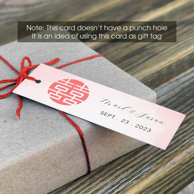 Étiquette de mariage chinoise à l'aquarelle (1x3 p (Créateur téléchargé)