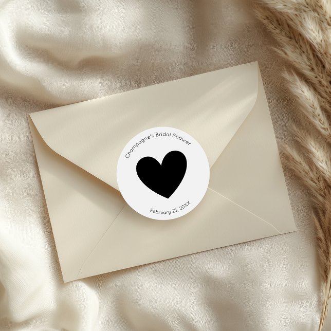 Étiquette de mariage cœur de script moderne (Créateur téléchargé)