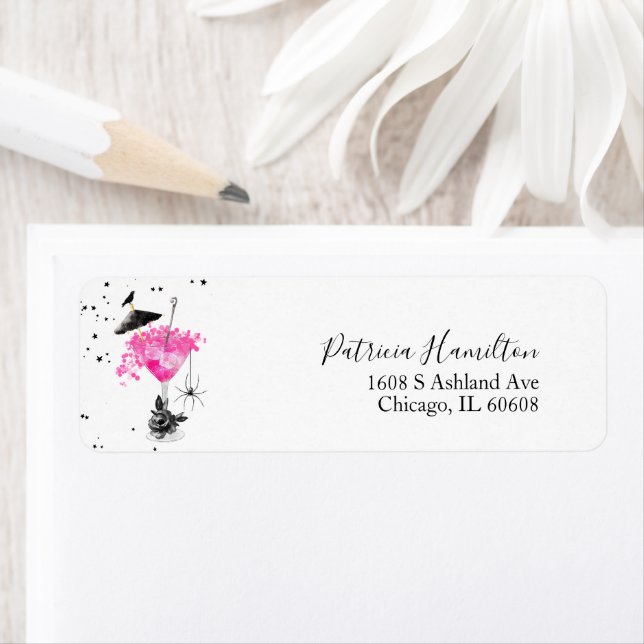 Étiquette de mariage Cute Cocktails Halloween (En situation)