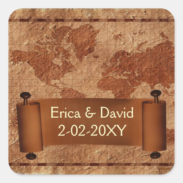 étiquette de mariage de carte vintage (Devant)