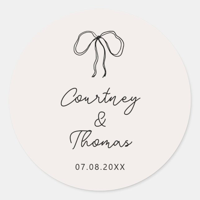 Étiquette de mariage de  de ruban Whimsical (Devant)