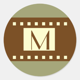 Étiquette de Mariage de Monogramme de crème Brown