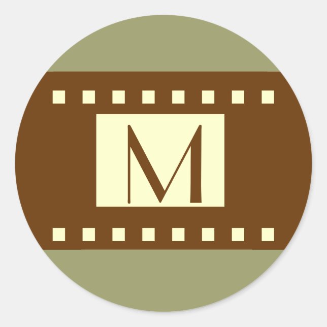 Étiquette de Mariage de Monogramme de crème Brown  (Devant)