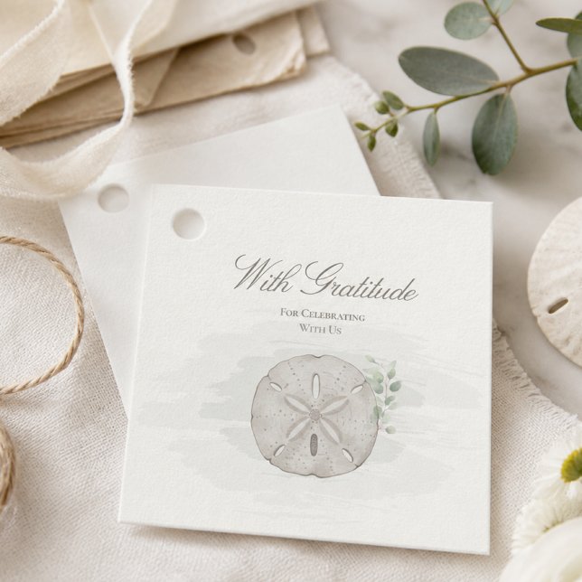 Étiquette de mariage Dollar de Sable Côtiers (Créateur téléchargé)