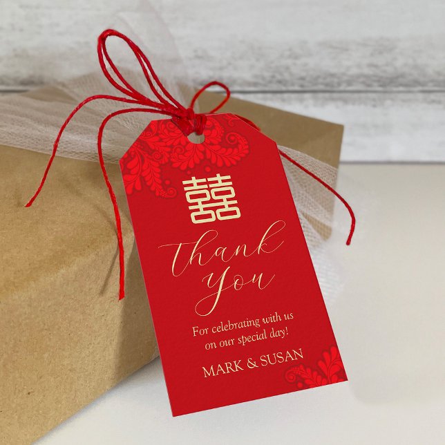 Étiquette de mariage Double Bonheur chinois tradit (Créateur téléchargé)
