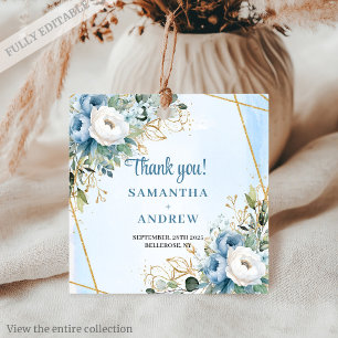 Étiquette de mariage élégante à fleurs de eucalypt