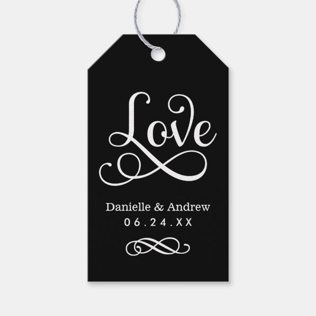 Étiquette de Mariage Élégante avec Monogramme Call (Devant)