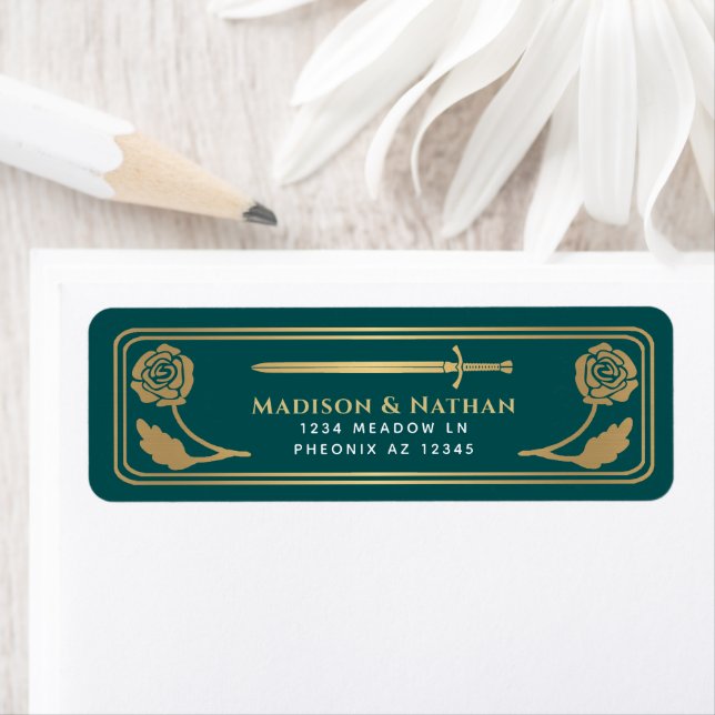Étiquette de Mariage Épée Médiévale Fantastique Sa (En situation)
