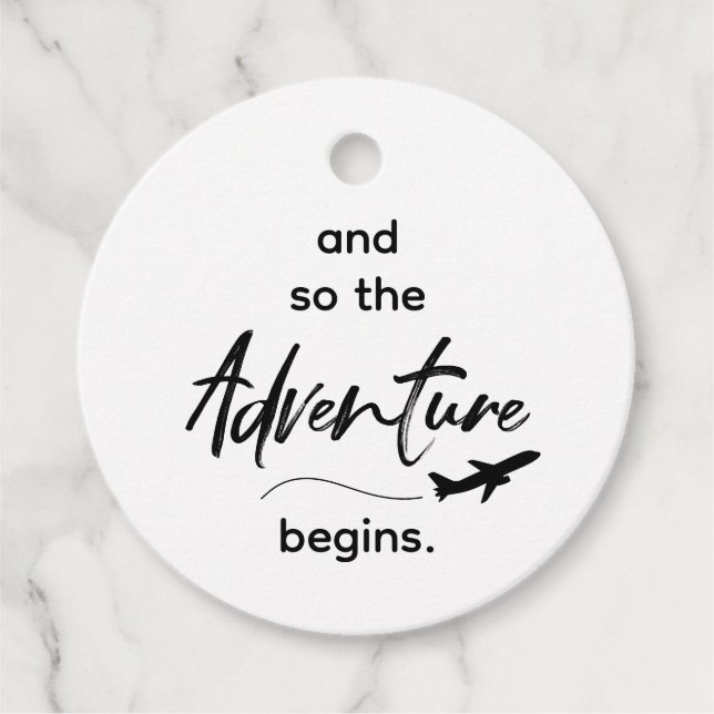 Étiquette de Mariage "L'Aventure Commence" (Devant)
