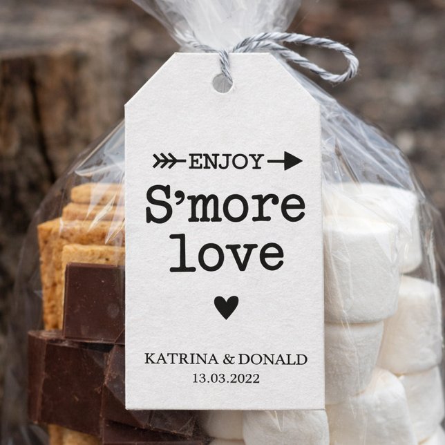 Étiquette de mariage Rustic White S'more Love (Créateur téléchargé)