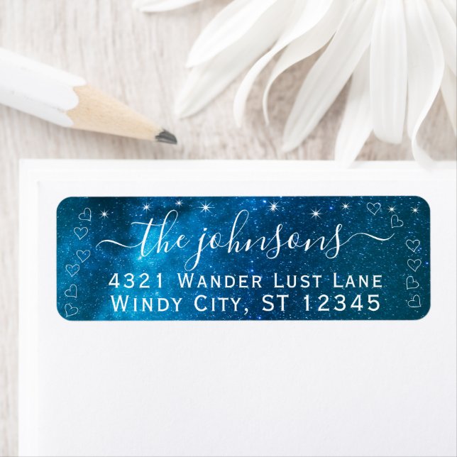 Étiquette de mariage turquoise sarcelle bleu aqua  (En situation)