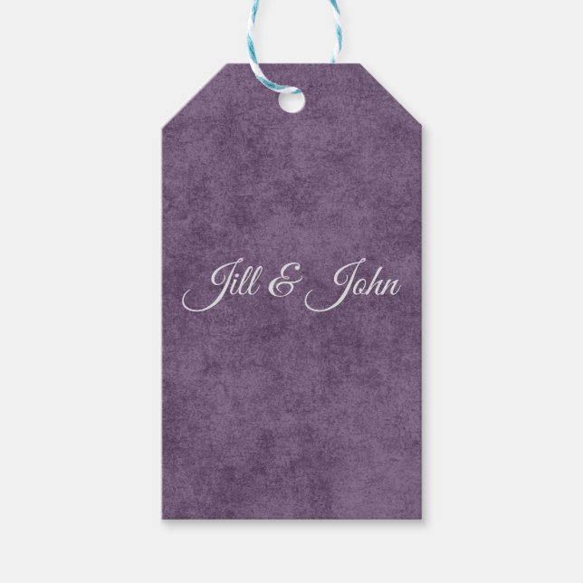 Étiquette de mariage violette texturée (Devant)