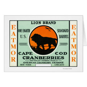 Étiquette de marque de canneberges d'Eatmor de