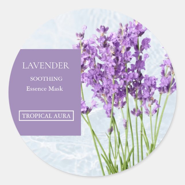 Étiquette de masque facial à la lavande (Devant)