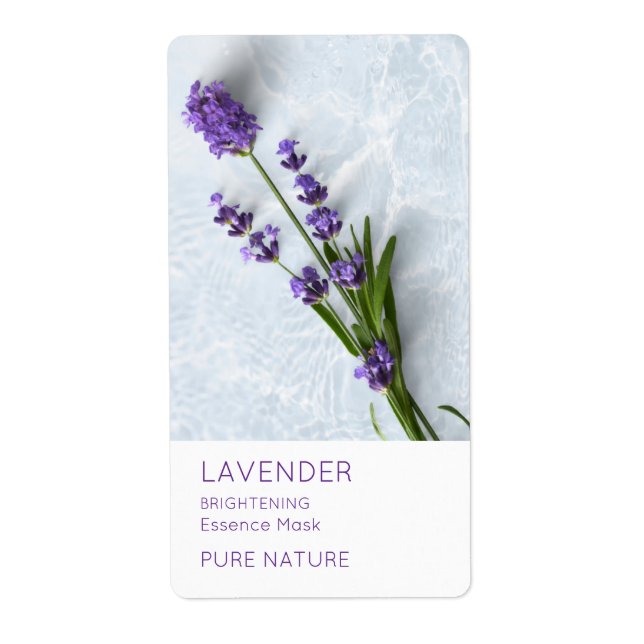 Étiquette de masque facial à la lavande (Devant)