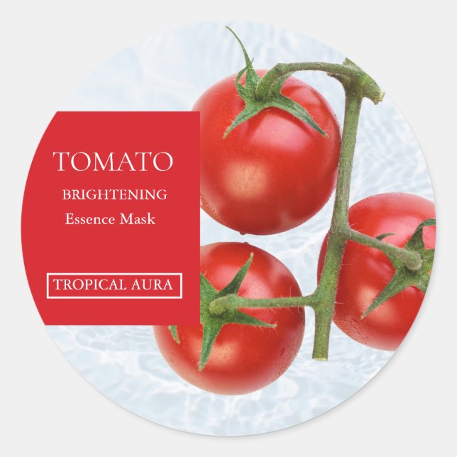 Étiquette de masque facial à la tomate (Devant)