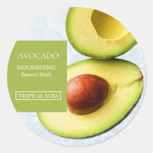 Étiquette de masque facial à l'avocat