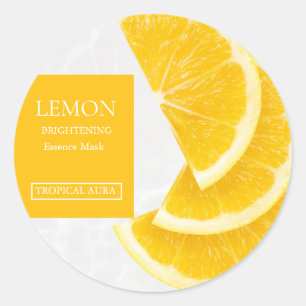 Étiquette de masque facial au citron