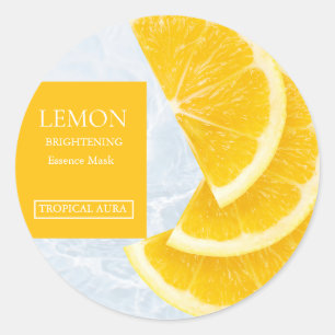 Étiquette de masque facial au citron
