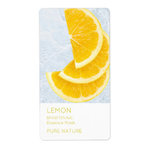 Étiquette de masque facial au citron