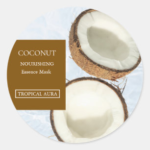 Étiquette de masque facial au coco