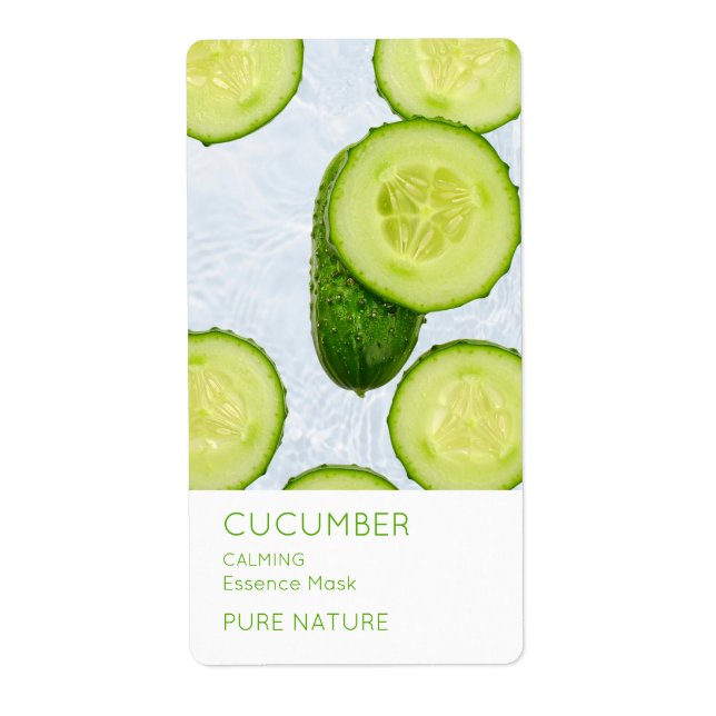 Étiquette de masque facial au concombre (Devant)