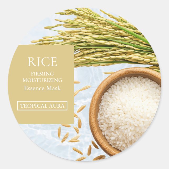 Étiquette de masque facial au riz (Devant)