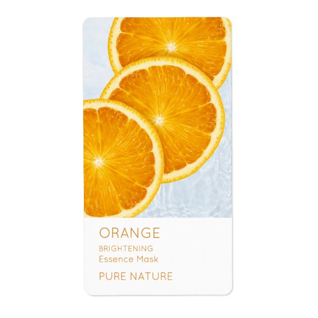 Étiquette de masque facial orange (Devant)