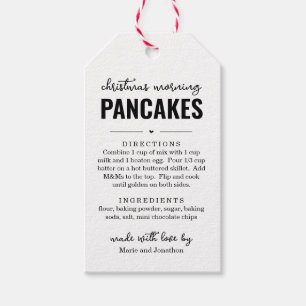 Étiquette de mélange à pancakes de Noël dans un po