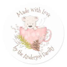 Étiquette de mélange de cacao chaud de l'ours d'hi