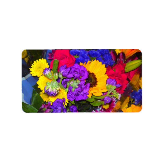Étiquette de mélange de fleurs colorées (Devant)
