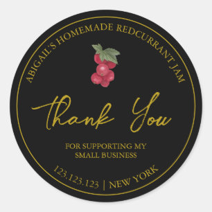 Étiquette de Merci de confiture de cassis simple f