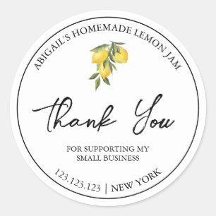 Étiquette de Merci de confiture de citron maison s