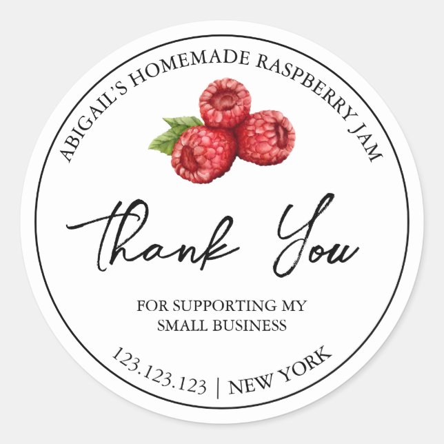 Étiquette de Merci de confiture de framboise maiso (Devant)