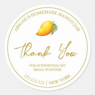 Étiquette de Merci de confiture Mango simple fait