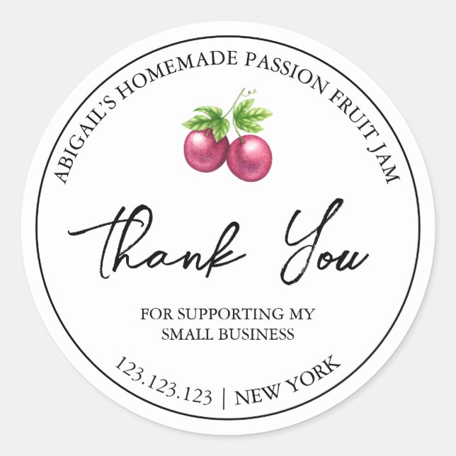 Étiquette de Merci de confiture simple maison (Devant)