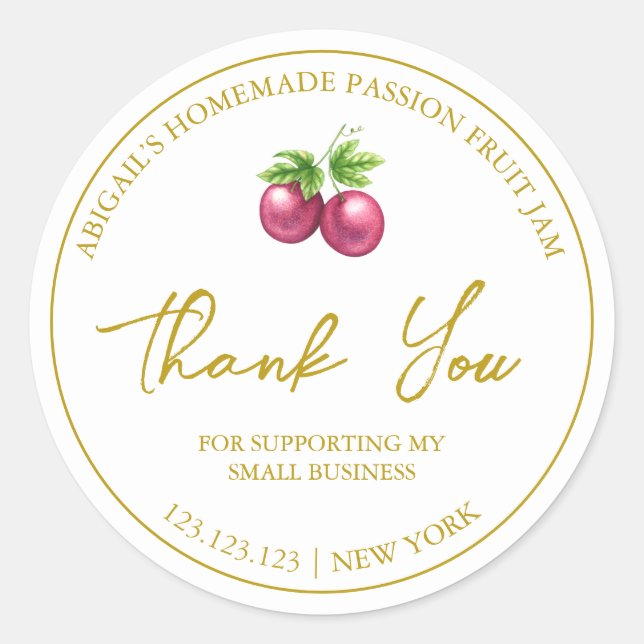 Étiquette de Merci de confiture simple maison (Devant)